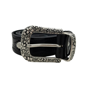 🔥 NOVITA' 🔥 Pegaso - Cintura in cuoio 4 cm con borchie ,fantasie di cavalli , passante e fibbia metallici