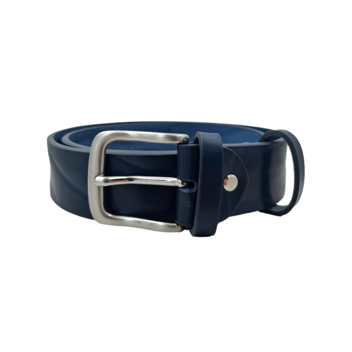 Cintura 4 cm in vero cuoio di toro Plissè con fibbia Satinata anallergica