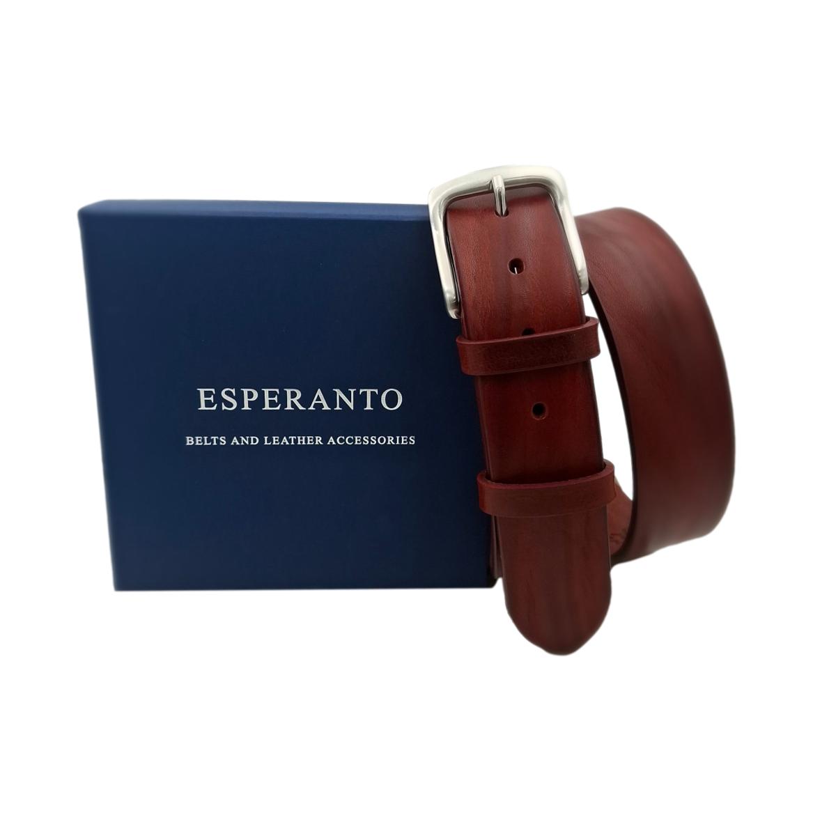 Cintura 4 cm in vero cuoio di toro Plissè con fibbia Satinata anallergica - ESPERANTOBELTS