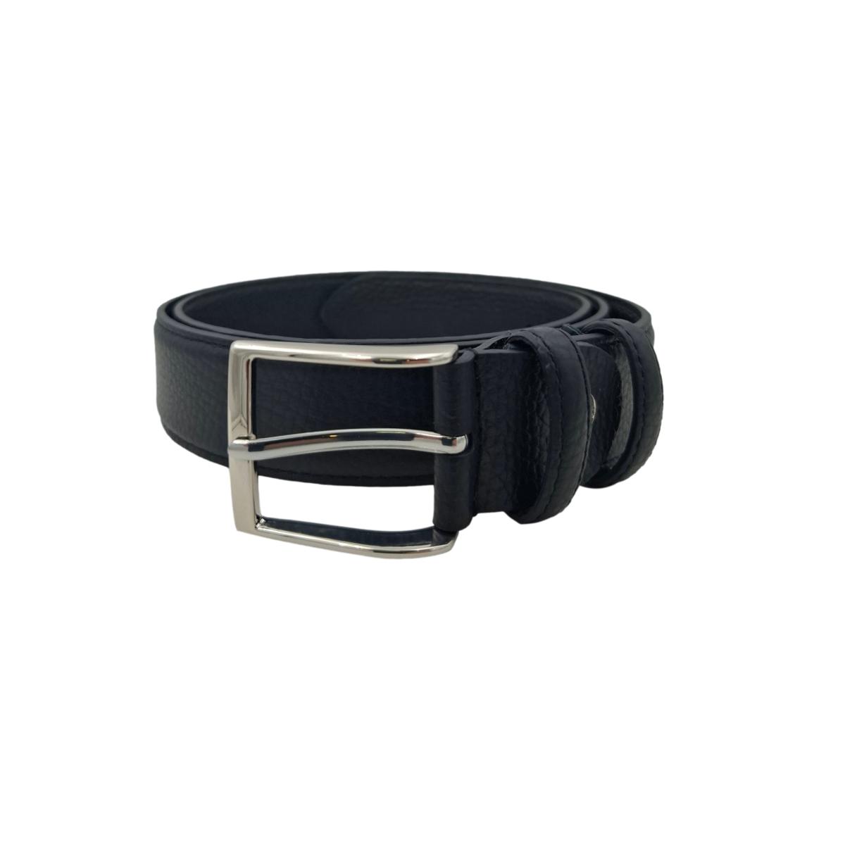 Cintura 3,5 cm in Pelle  stampa Cervo Nero, Fodera in Pelle Bovina e Fibbia anallergica