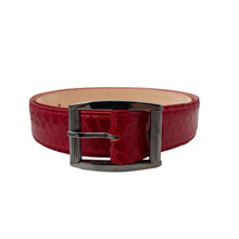Carica l'immagine nel visualizzatore di Gallery, Cintura da Donna in Pitone 3,5 cm con fodera in pelle - Rubino