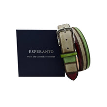Carica l&#39;immagine nel visualizzatore di Gallery, 🔥 NOVITA&#39;  🔥  Italian Patriot - Cintura 4 cm Patchwork in cuoio anticato soggetto Bandiera tricolore Italia