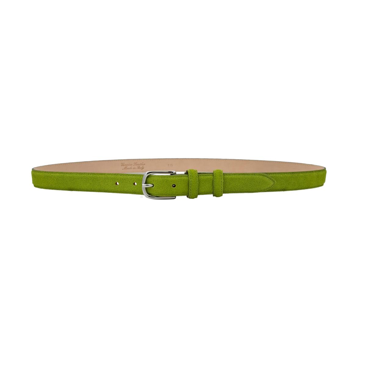 Judit - Cintura 2,5 cm in vera pelle con fibbia argento lucido e doppio passante