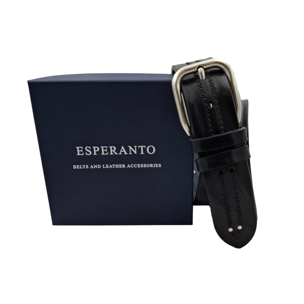 Black Panther - Cintura 4 cm in cuoio lavorato a mano con fibbia in ottone e borchie metalliche