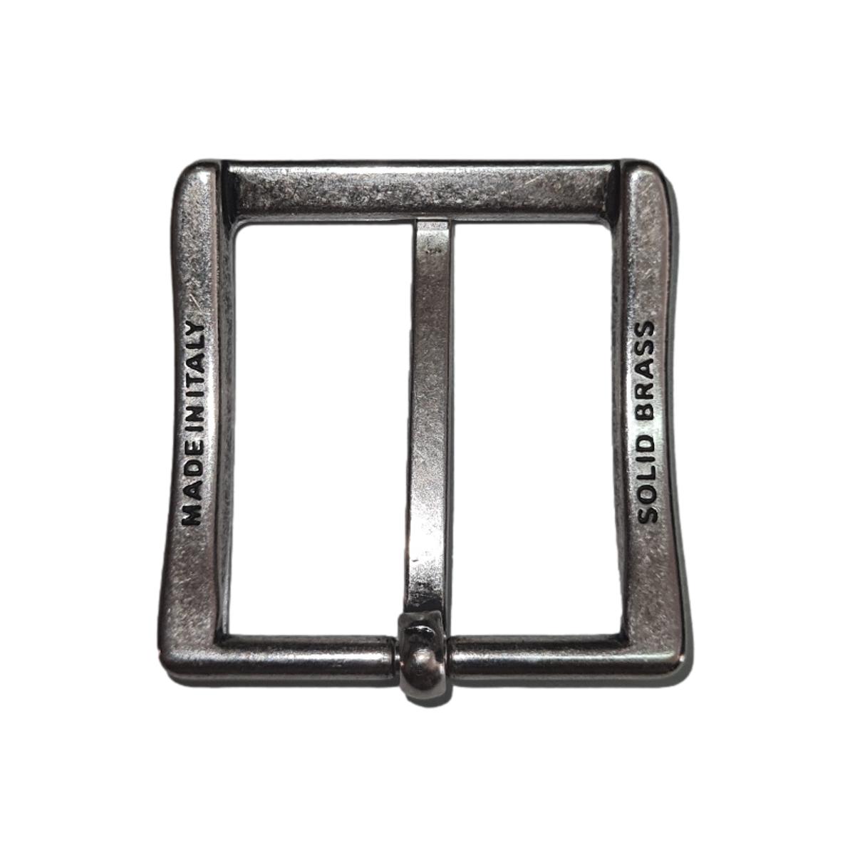 SERIE OTTONE - Fibbia squadrata 3,5 cm in vero ottone 100% Nichel free