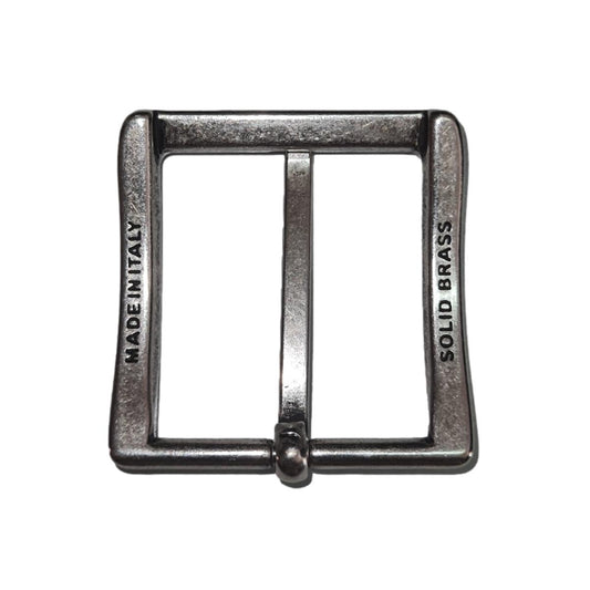SERIE OTTONE - Fibbia squadrata 3,5 cm in vero ottone 100% Nichel free