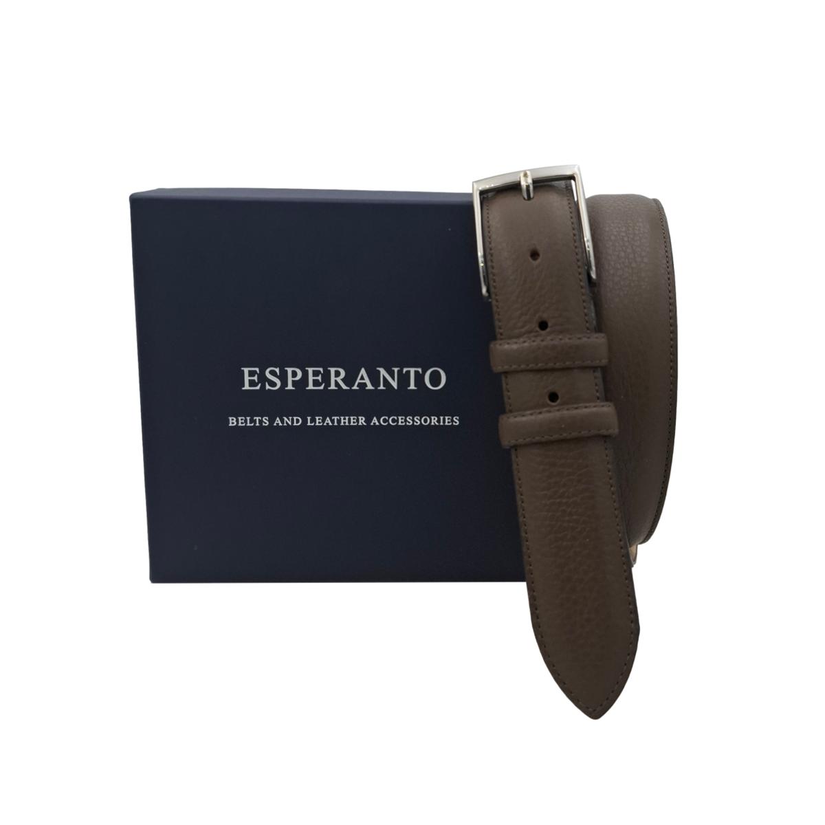 Cintura 3,5 cm in Pelle  stampa Cervo Senape, Fodera in Pelle Bovina e Fibbia anallergica