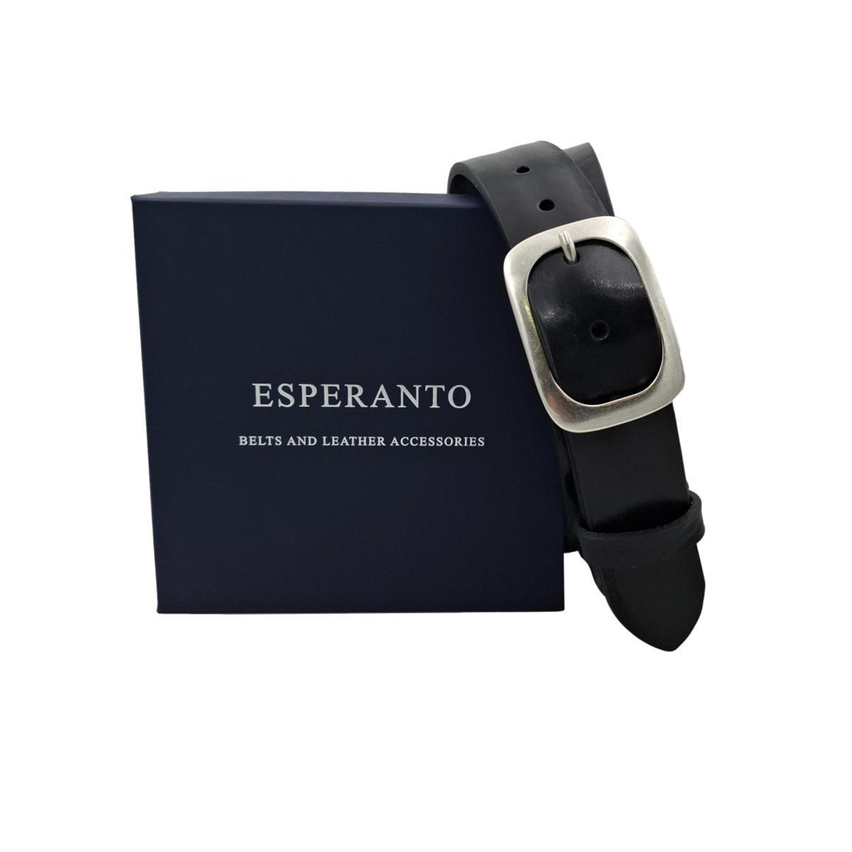 Cintura in Cuoio di Toro Design Casual con Fibbia intera Satinata (Altezze 3,5 cm e 4 cm)