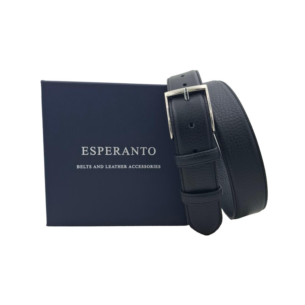 Cintura 3,5 cm in Pelle  stampa Cervo Nero, Fodera in Pelle Bovina e Fibbia anallergica