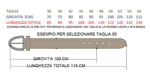 Wild - Cintura 4 cm in vera pelle morbida con fodera Nabuk e fibbia Nichel free