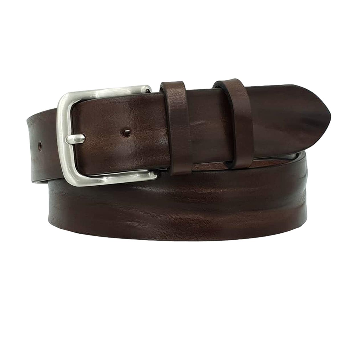 Cintura XXL 4 cm in cuoio di toro resistente con fibbia satinata anallergica ( TAGLIE EXTRALUNGHE )