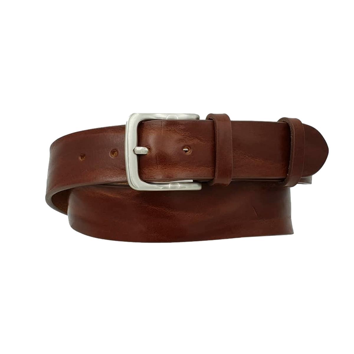 Cintura XXL 4 cm in cuoio di toro resistente con fibbia satinata anallergica ( TAGLIE EXTRALUNGHE )