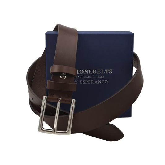 Cintura 3,5 cm in vero cuoio di toro spesso e resistente con fibbia anallergica - ESPERANTOBELTS