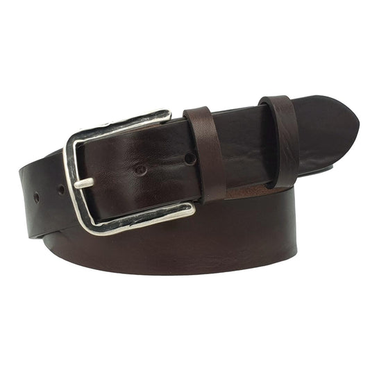 Cintura in vero cuoio di toro Plissettato 4 cm con fibbia lavorata anallergica - ESPERANTOBELTS