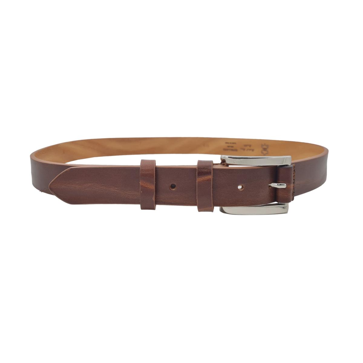 Cintura 3 cm in cuoio di toro bottalato con riporto in cuoio su fibbia 100% anallergica