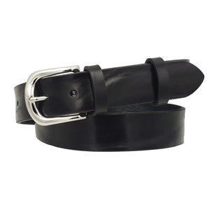 Cintura in  vero Cuoio 3,5 cm Plissè Accorciabile con fibbia arrotondata anallergica
