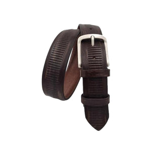 Cintura Vintage abrasivata in vero Cuoio 4 cm Accorciabile anallergica