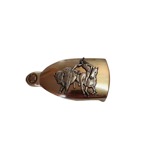 Fibbia in Ottone 4 cm Indiani d’america Vintage - Scena di caccia
