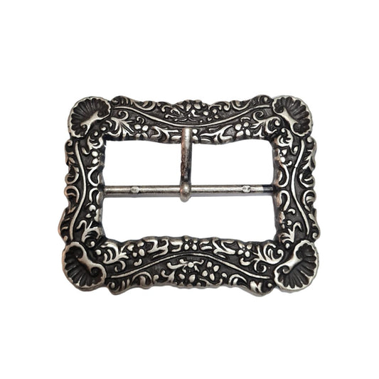 Fibbia 6 cm Intarsiata colore Argento America effetto Vintage
