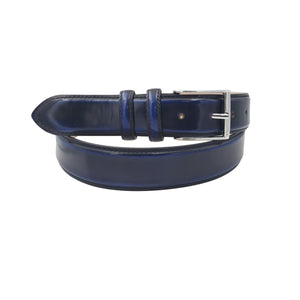 Cintura 3,5 cm, Pelle Anticata a mano - Blu