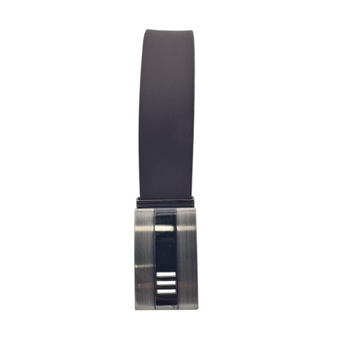 Cintura 3,5 cm in vero cuoio marrone scuro con fibbia a placca