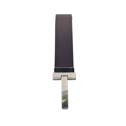 Cintura 3,5 cm in vero cuoio marrone scuro con fibbia a placca