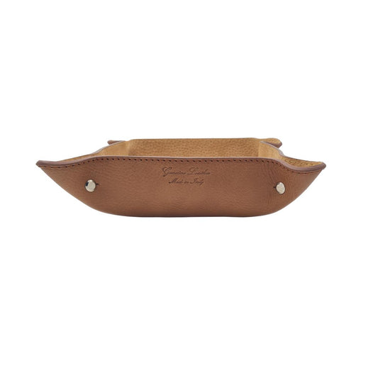 Svuotatasche Fatto a Mano in Vero Cuoio Resistente con Interno Scamosciato - Miele - ESPERANTOBELTS