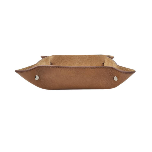 Svuotatasche Fatto a Mano in Vero Cuoio Resistente con Interno Scamosciato - Caramello - ESPERANTOBELTS