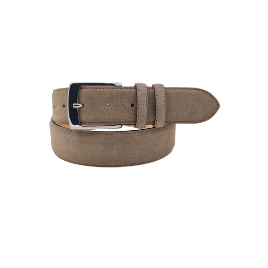 Cintura Uomo 4 cm in Pelle Scamosciata , fodera in pelle e fibbia anallergica - Taupè - ESPERANTOBELTS