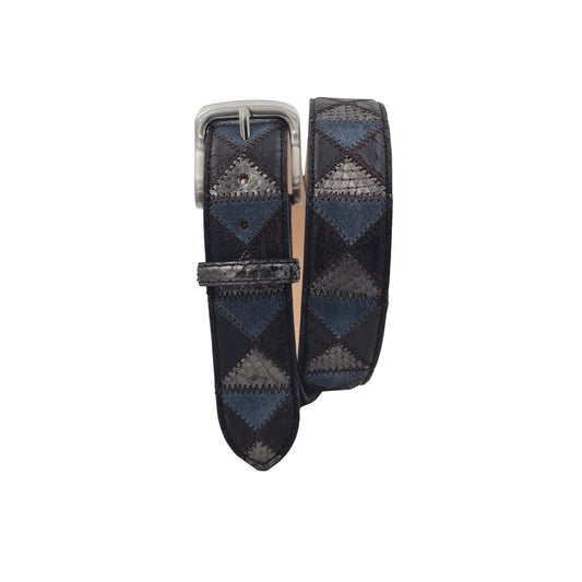 Cintura 4 cm in Coccodrillo , Pitone con fodera in pelle e fibbia anallergica - Argento - ESPERANTOBELTS