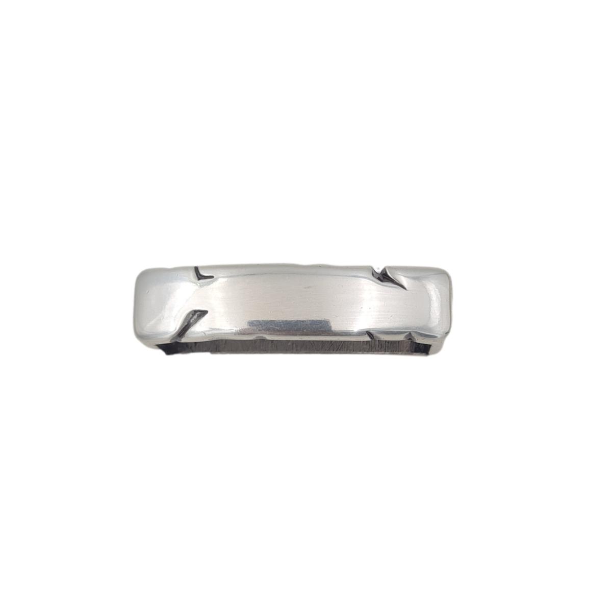 Fibbia 4 cm con passante metallico, intagli estetici