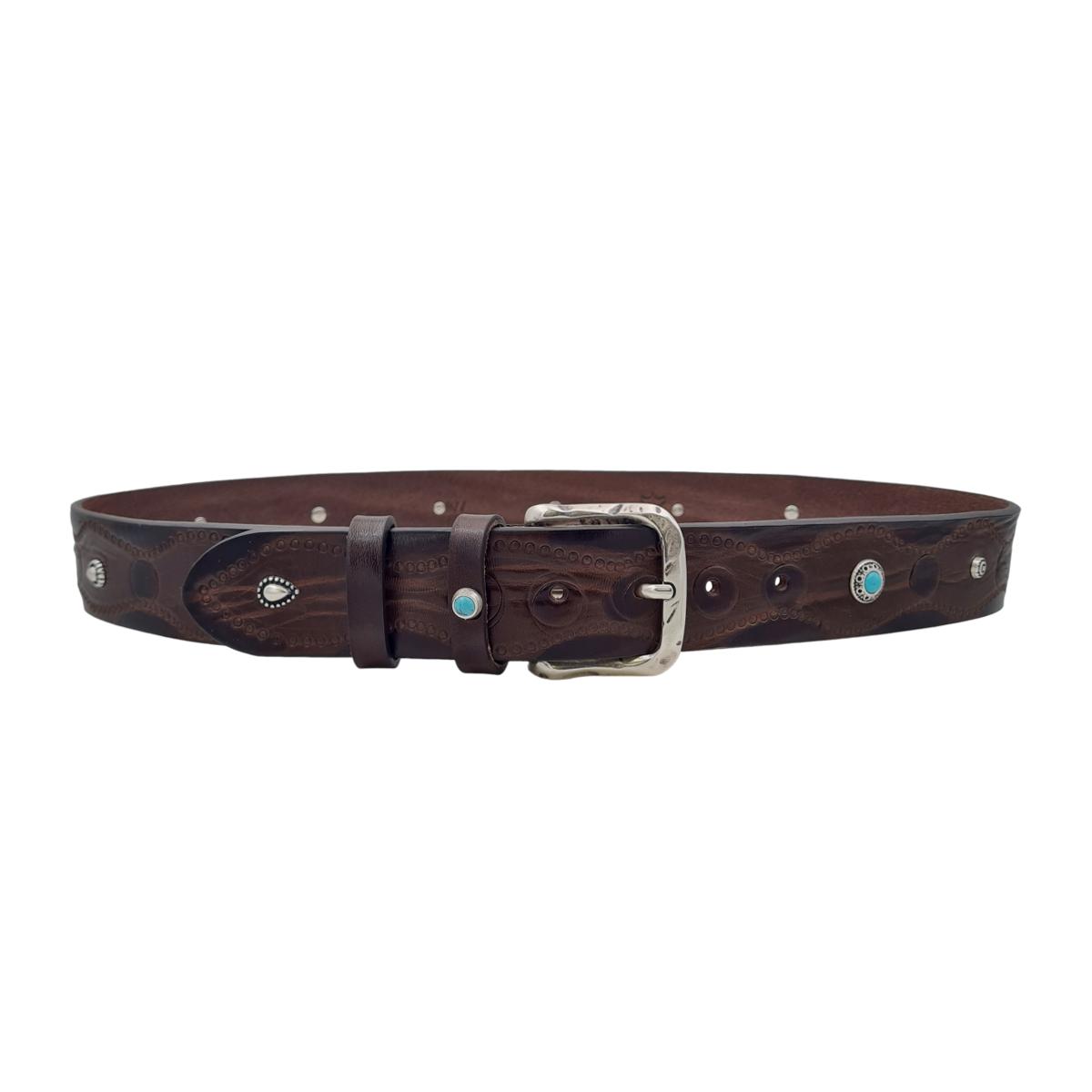 Cintura 3 Cm In Cuoio Di Toro Bottalato Con Riporto In Cuoio Su Fibbia 100 Nichel Free Cintura 3 Cm In Cuoio Di Toro Bottalato Con Riporto In Cuoio Su Fibbia 100 Nichel Free