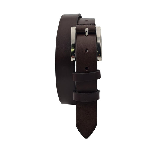 Cintura 3 cm in cuoio di toro bottalato con riporto in cuoio su fibbia 100% anallergica