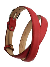 Carica l&#39;immagine nel visualizzatore di Gallery, Cintura da Donna in Vitello 2,5 cm fodera in pelle, accorciabile - Rosso Palmellato