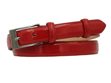Carica l&#39;immagine nel visualizzatore di Gallery, Cintura da Donna in Vitello 2,5 cm fodera in pelle, accorciabile - Rosso Vernice