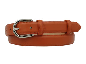 Cintura Arancione da Donna in Vitello 2,5 cm fodera in pelle, accorciabile