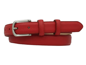 Cintura da Donna in Vitello 2,5 cm fodera in pelle, accorciabile - Rosso Palmellato