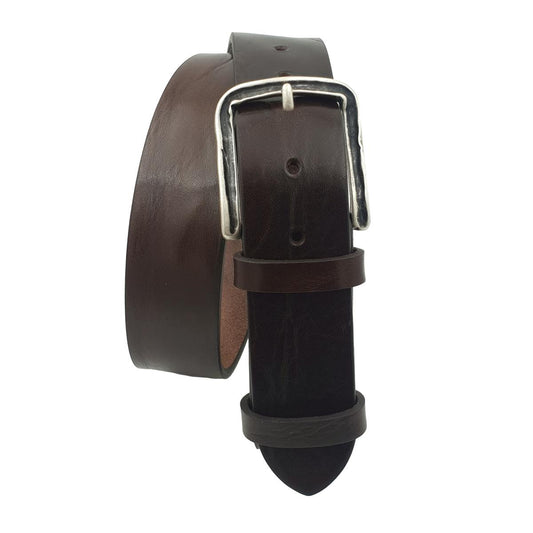 Cintura in vero cuoio di toro Plissettato 4 cm con fibbia lavorata anallergica - ESPERANTOBELTS