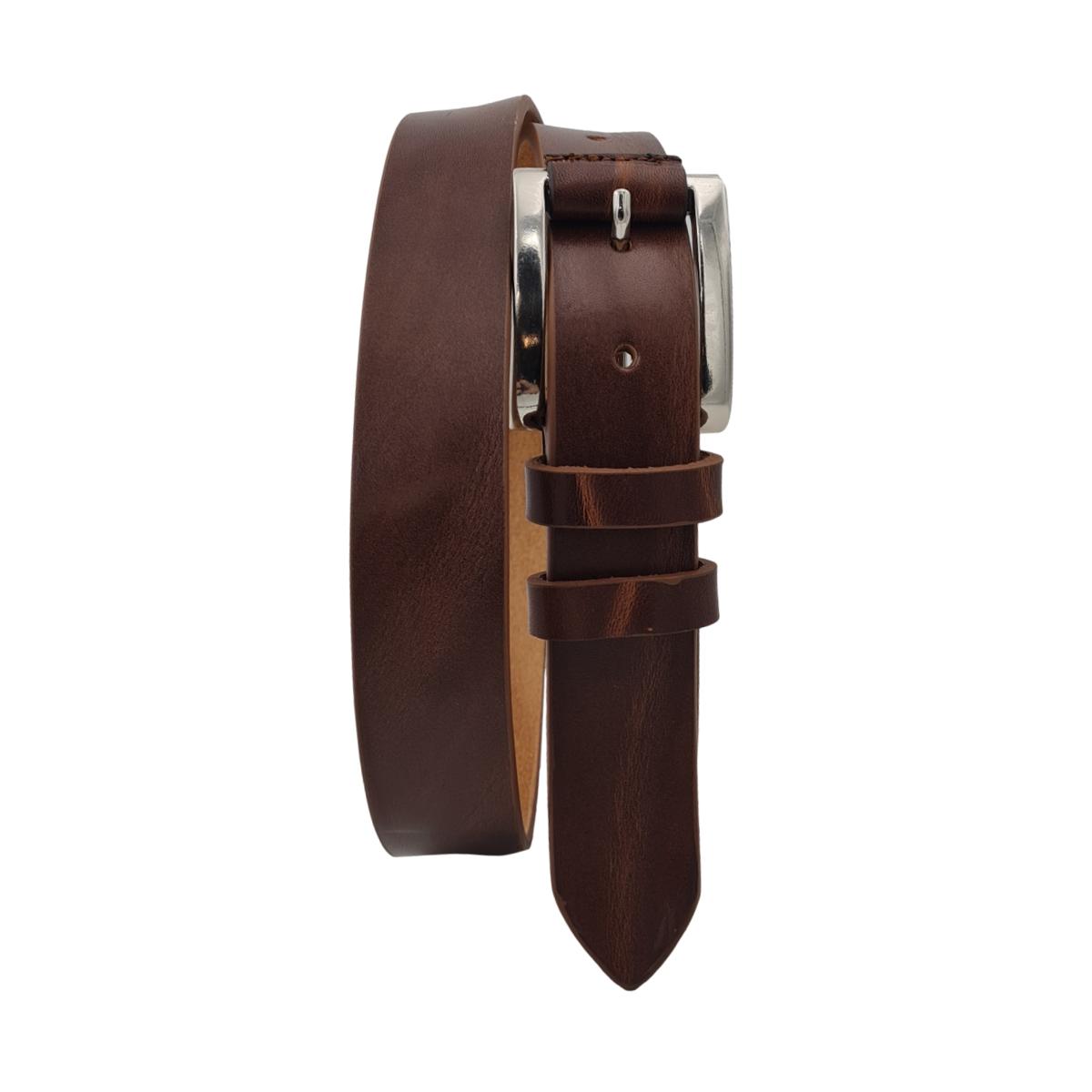 Cintura 3 cm in cuoio di toro bottalato con riporto in cuoio su fibbia 100% anallergica