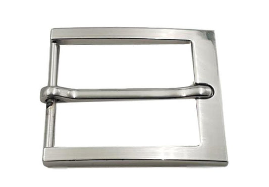 Fibbia argento satinato 3,5 cm squadrata  100% anallergica
