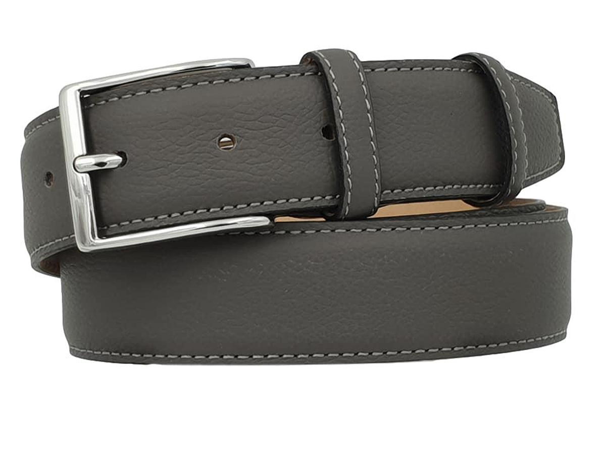 Cintura 3,5 cm in Pelle  stampa Cervo Grigio , Fodera in Pelle Bovina e Fibbia anallergica
