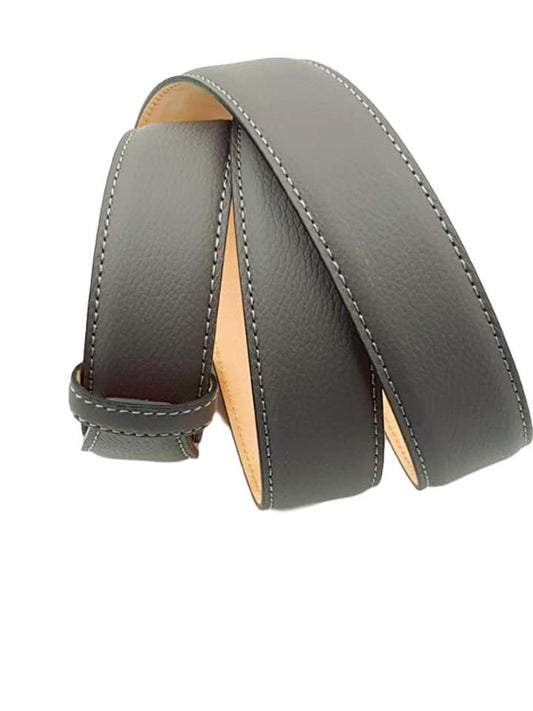 Cintura 3,5 cm in Pelle  stampa Cervo Grigio , Fodera in Pelle Bovina e Fibbia anallergica
