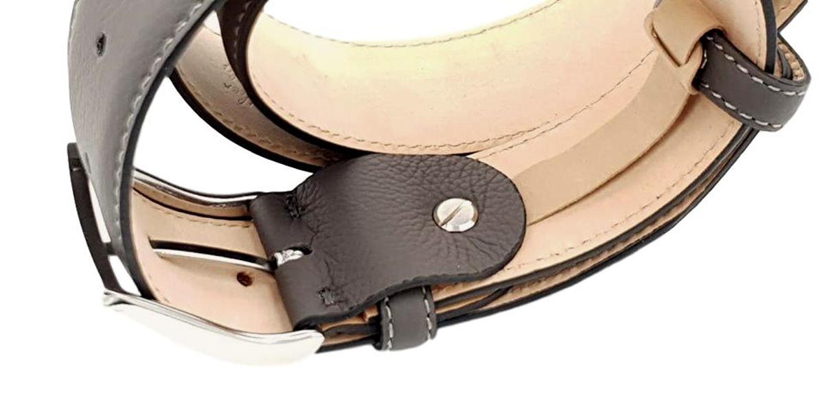Cintura 3,5 cm in Pelle  stampa Cervo Grigio , Fodera in Pelle Bovina e Fibbia anallergica