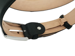 Cintura 3,5 cm in Pelle  stampa Cervo Verde Scuro, Fodera in Pelle Bovina e Fibbia anallergica