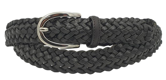 Cintura 3 cm in vero cuoio intrecciato a mano con punta in treccia e fibbia Nichel free - ESPERANTOBELTS
