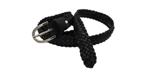 Cintura 3 cm in vero cuoio intrecciato a mano con punta in treccia e fibbia Nichel free - ESPERANTOBELTS