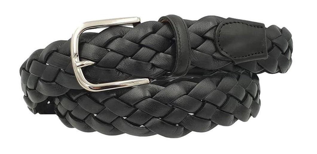 Cintura XXL 4 cm intrecciata in vera pelle con fibbia Nichel free (TAGLIE EXTRALUNGHE) - ESPERANTOBELTS