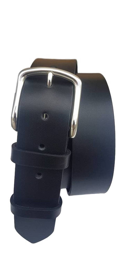 Cintura 4 cm in vero cuoio di toro spesso e resistente con fibbia Nichel free - Nero - ESPERANTOBELTS
