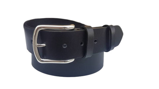 Cintura 4 cm in vero cuoio di toro spesso e resistente con fibbia Nichel free - Nero - ESPERANTOBELTS