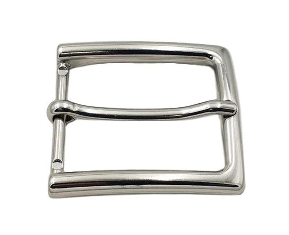 Fibbia colore Acciaio lucido bordi curvi 3,5 cm 100% anallergica